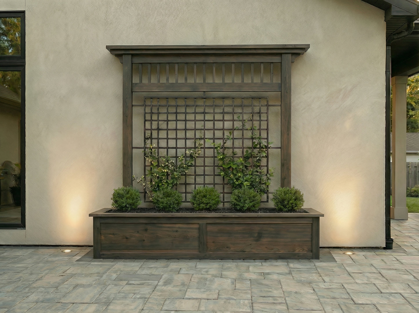 Palisade Trellis with Planter – Cedar Grid