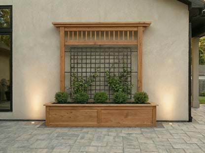 Palisade Trellis with Planter – Cedar Grid
