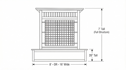 Palisade Trellis with Planter – Cedar Grid